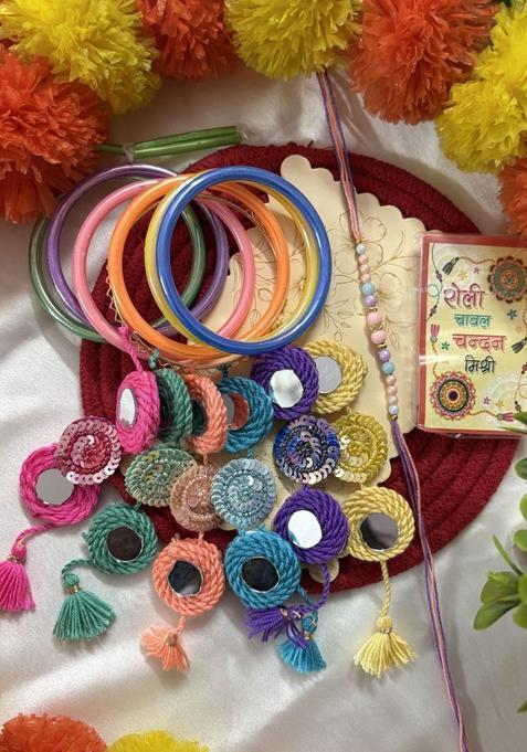 Multicolor Thread Rakhi Set Of 2