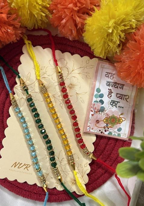 Multicolor Thread Rakhi Set Of 4