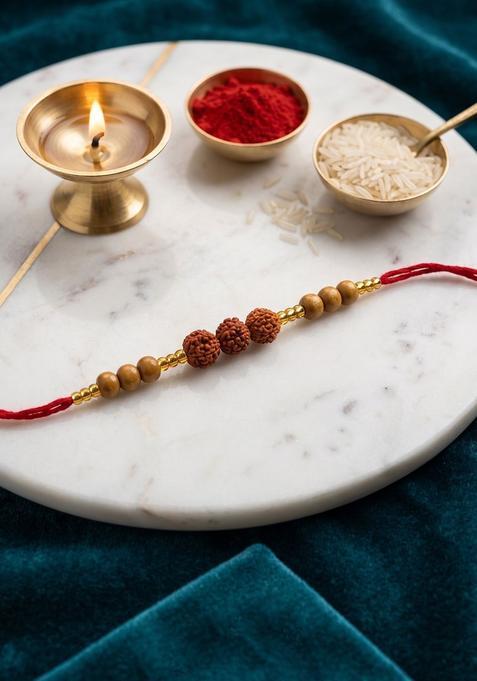 Multicolor Rudraksha Rakhi Set Of 1