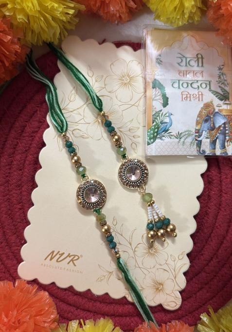 Golden Thread Rakhi Set Of 2