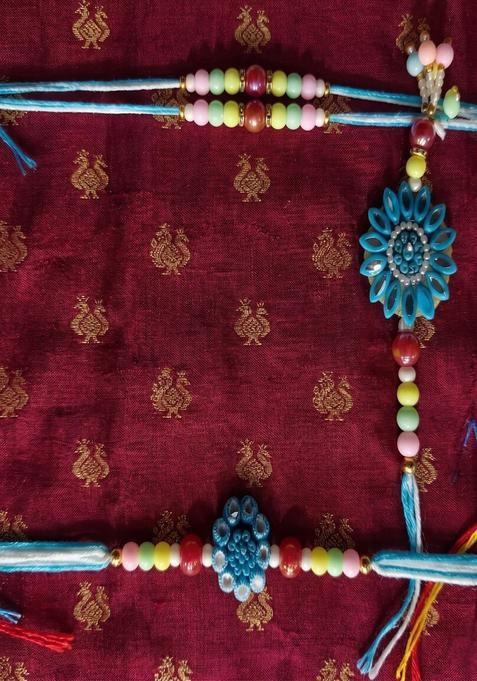 Blue Thread Rakhi Set Of 4