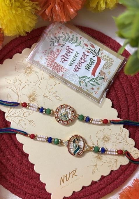 Multicolor Thread Rakhi Set Of 2