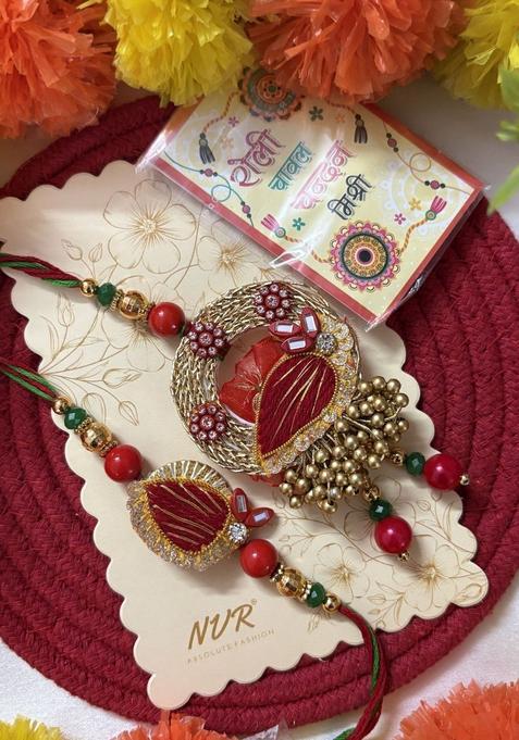 Red Bhaiya Bhabhi Rakhi Set Of 2