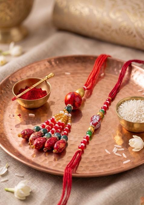 Multicolor Bhaiya Bhabhi Rakhi Set Of 2