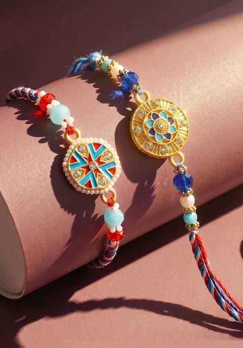 Blue Thread Rakhi Set Of 2