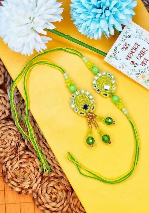 Green Bhaiya Bhabhi Rakhi Set Of 2