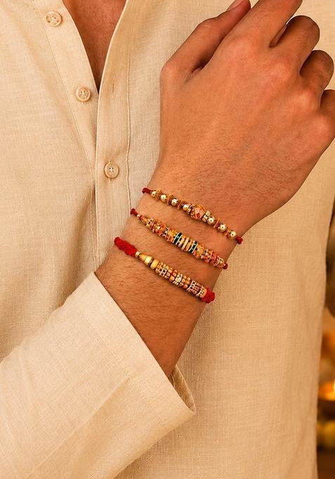 Red Thread Rakhi Set Of 3