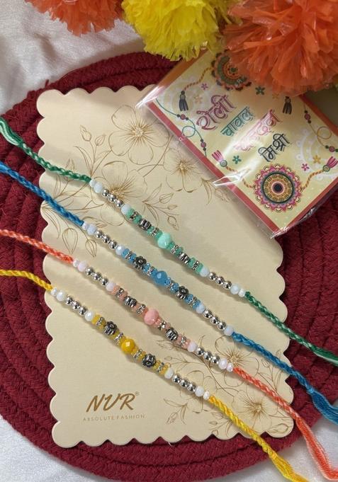 Multicolor Thread Rakhi Set Of 4