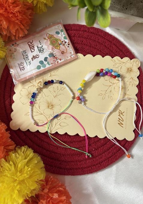 Multicolor Thread Rakhi Set Of 2