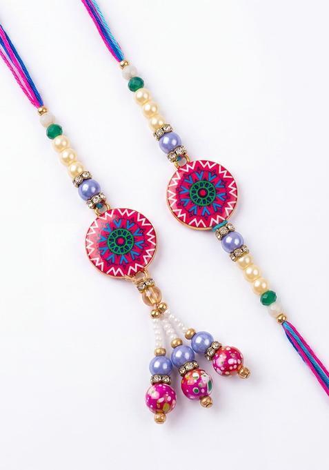 Multicolor Bhaiya Bhabhi Rakhi Set Of 2