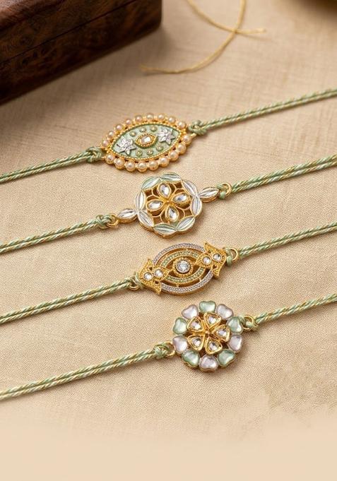 Multicolor Thread Rakhi Set Of 4