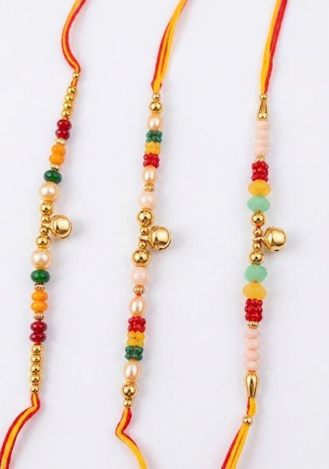 Multicolor Thread Rakhi Set Of 3