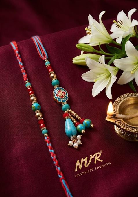 Multicolor Thread Rakhi Set Of 2