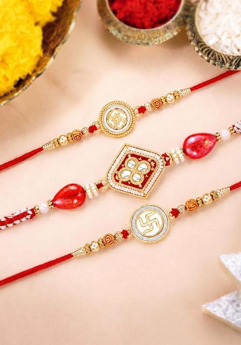 Red Thread Rakhi Set Of 3