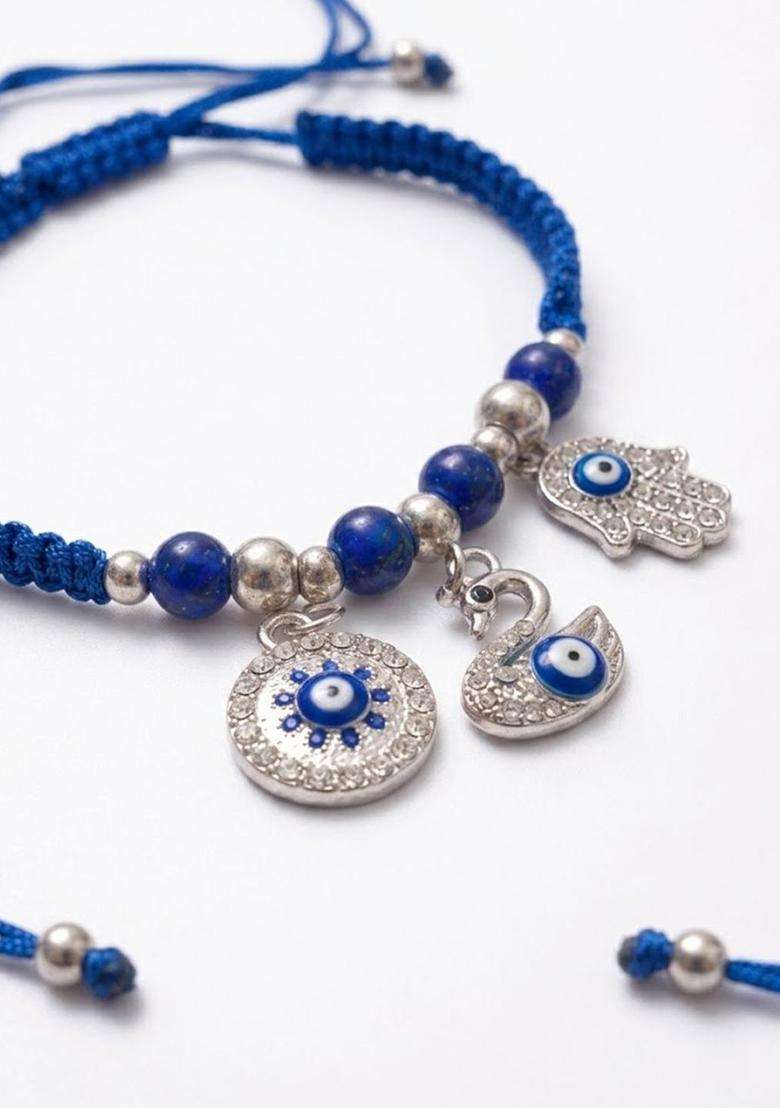 Blue Thread Rakhi Set Of 2 - Indya