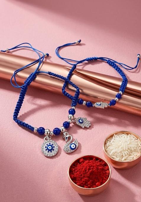 Blue Thread Rakhi Set Of 2