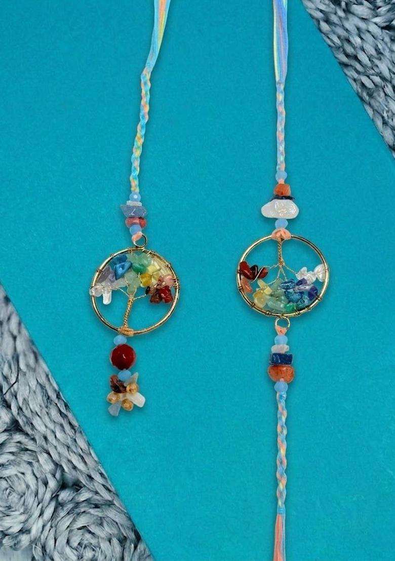 Multicolor Thread Rakhi Set Of 2 - Indya