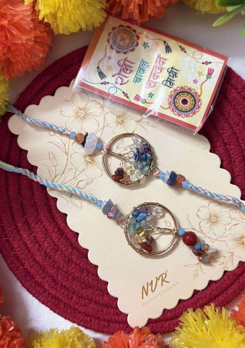Multicolor Thread Rakhi Set Of 2 - Indya
