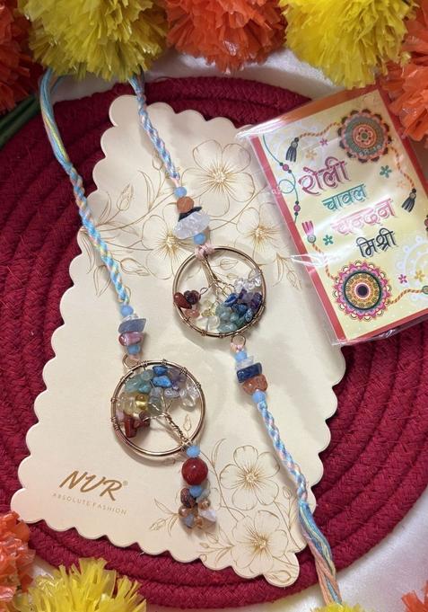 Multicolor Thread Rakhi Set Of 2
