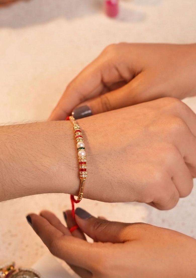 Red Thread Rakhi Set Of 3 - Indya