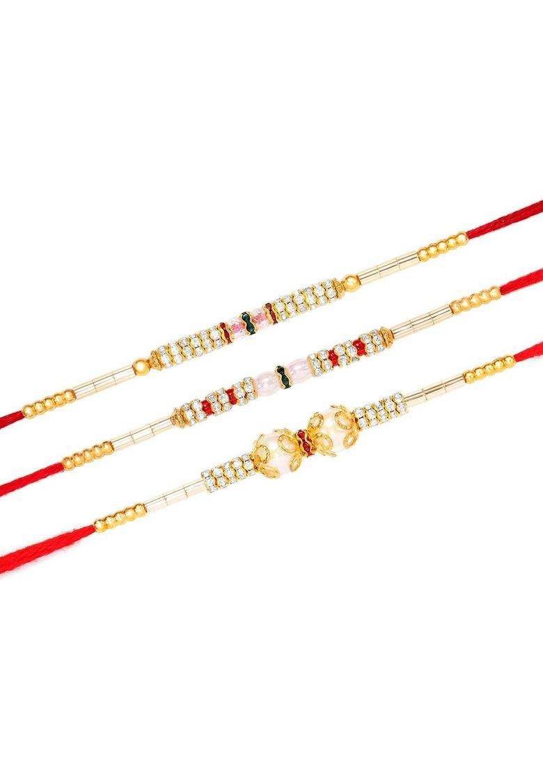 Red Thread Rakhi Set Of 3 - Indya