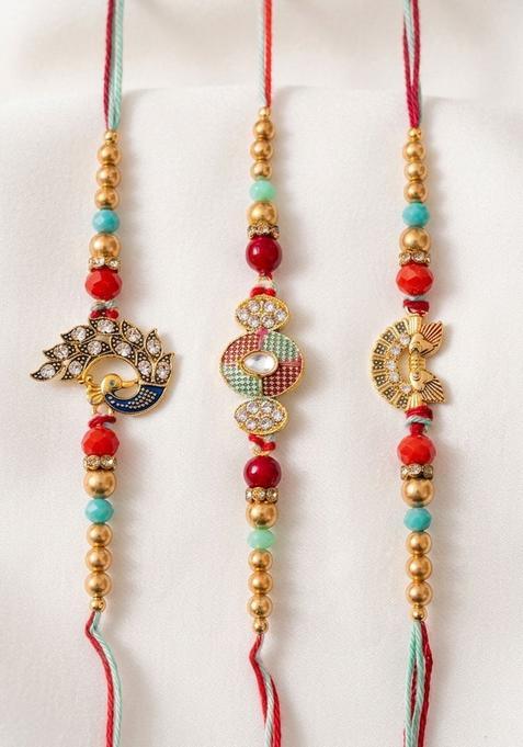 Multicolor Thread Rakhi Set Of 3