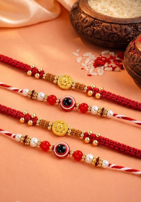 Red Thread Rakhi Set Of 4