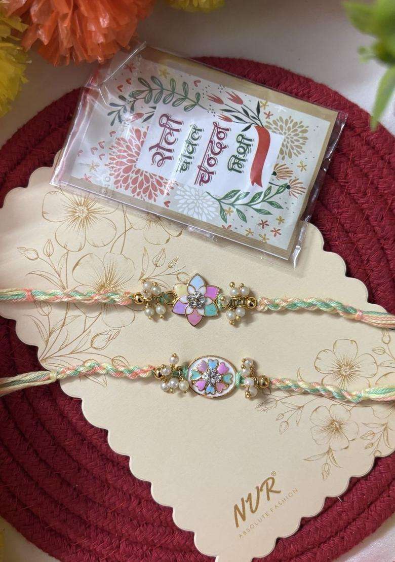 Multicolor Thread Rakhi Set Of 2 - Indya