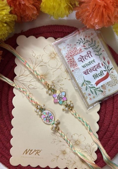 Multicolor Thread Rakhi Set Of 2