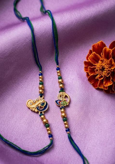 Multicolor Thread Rakhi Set Of 2