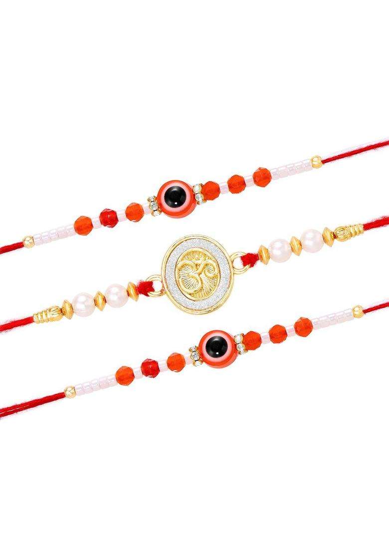 Red Thread Rakhi Set Of 3 - Indya