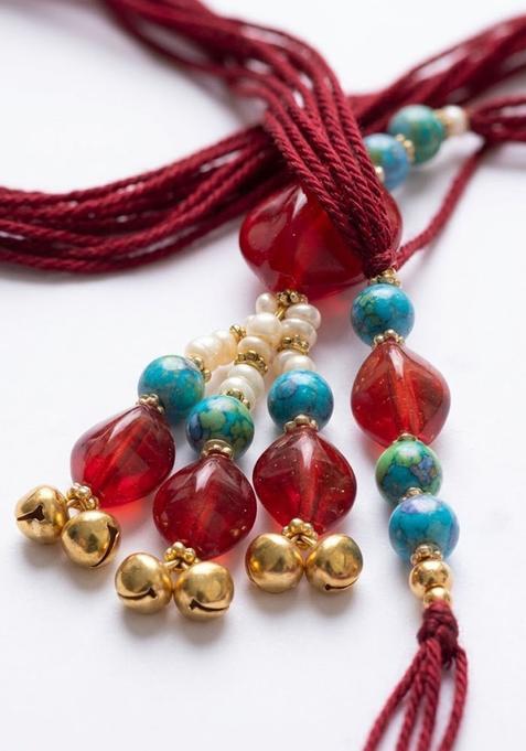 Red Lumba Rakhi Set Of 2