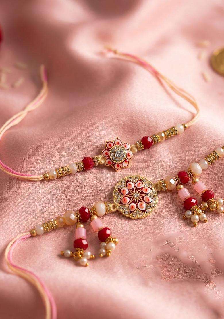 Multicolor Thread Rakhi Set Of 2 - Indya