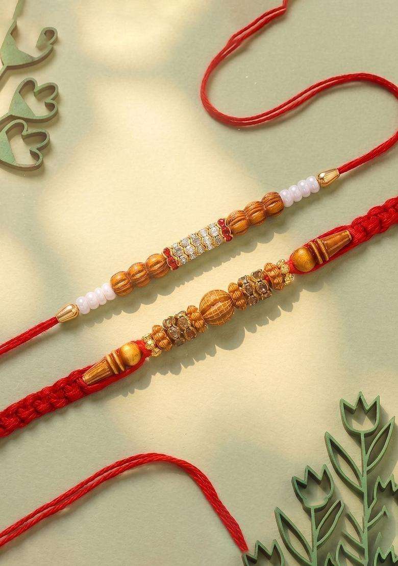 Red Thread Rakhi Set Of 2 - Indya