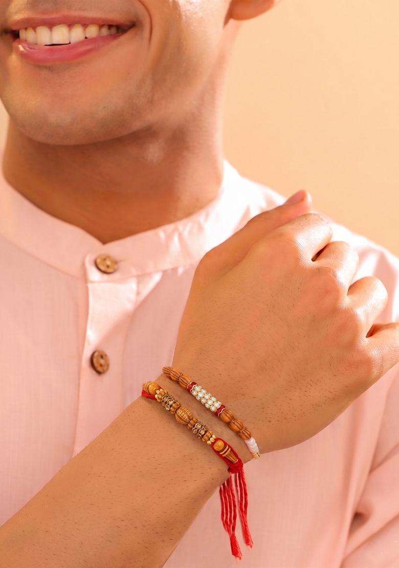 Red Thread Rakhi Set Of 2 - Indya