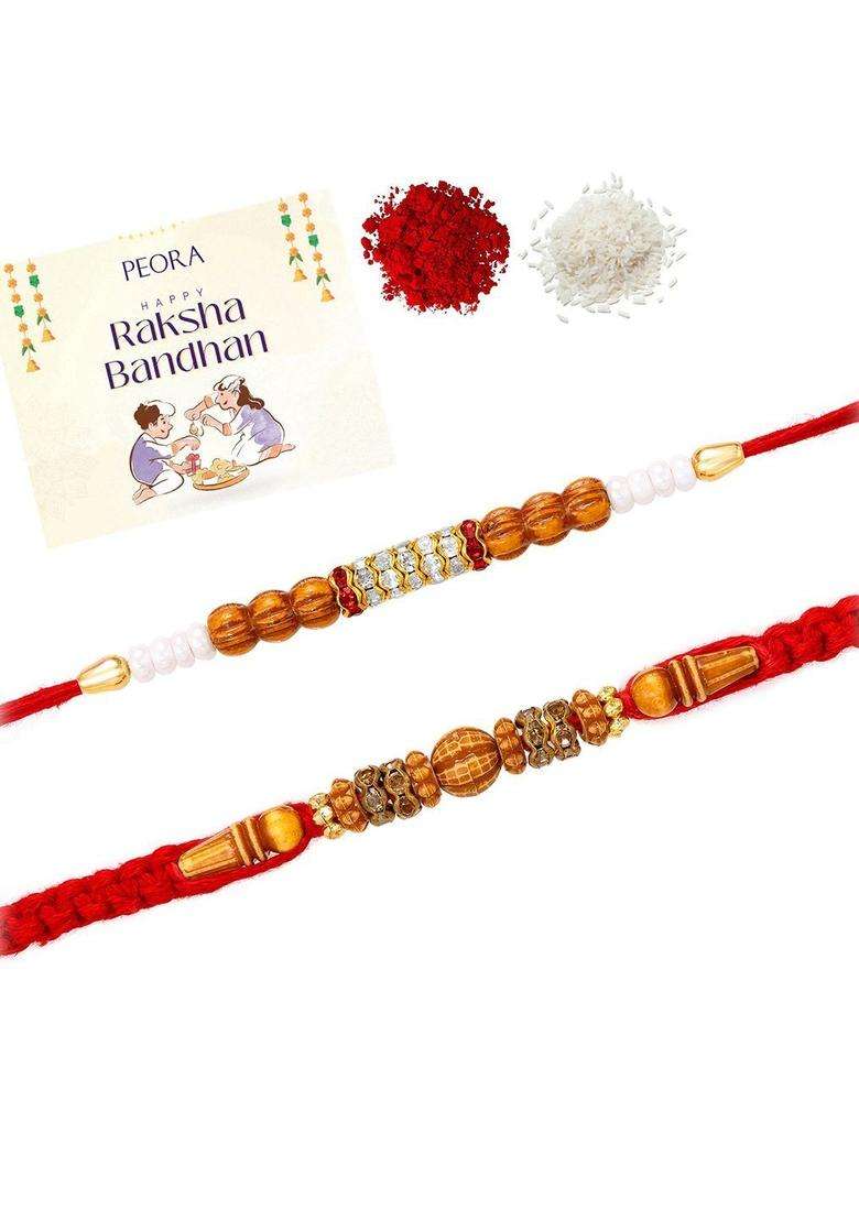 Red Thread Rakhi Set Of 2 - Indya