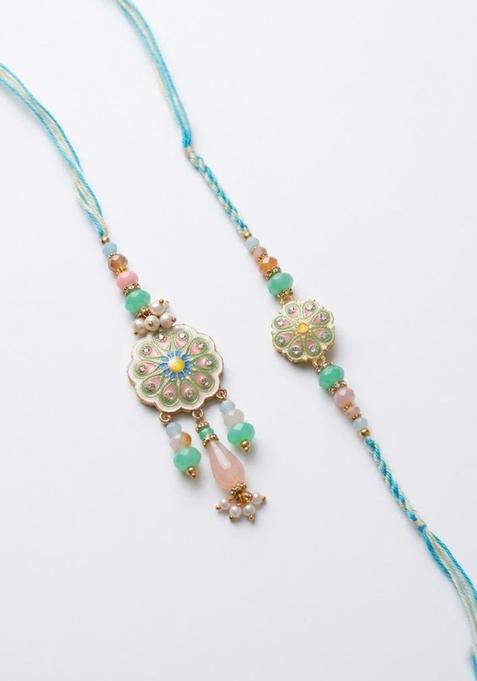 Multicolor Bhaiya Bhabhi Rakhi Set Of 2