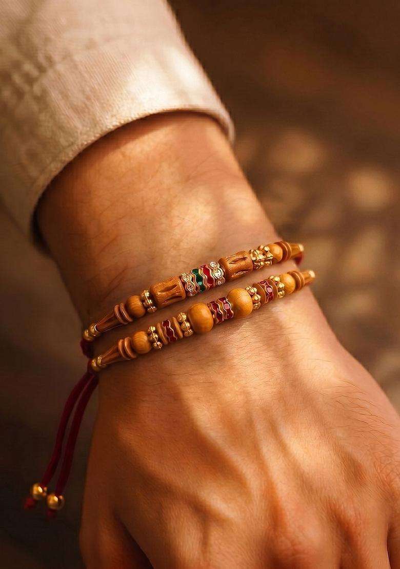 Red Thread Rakhi Set Of 2 - Indya