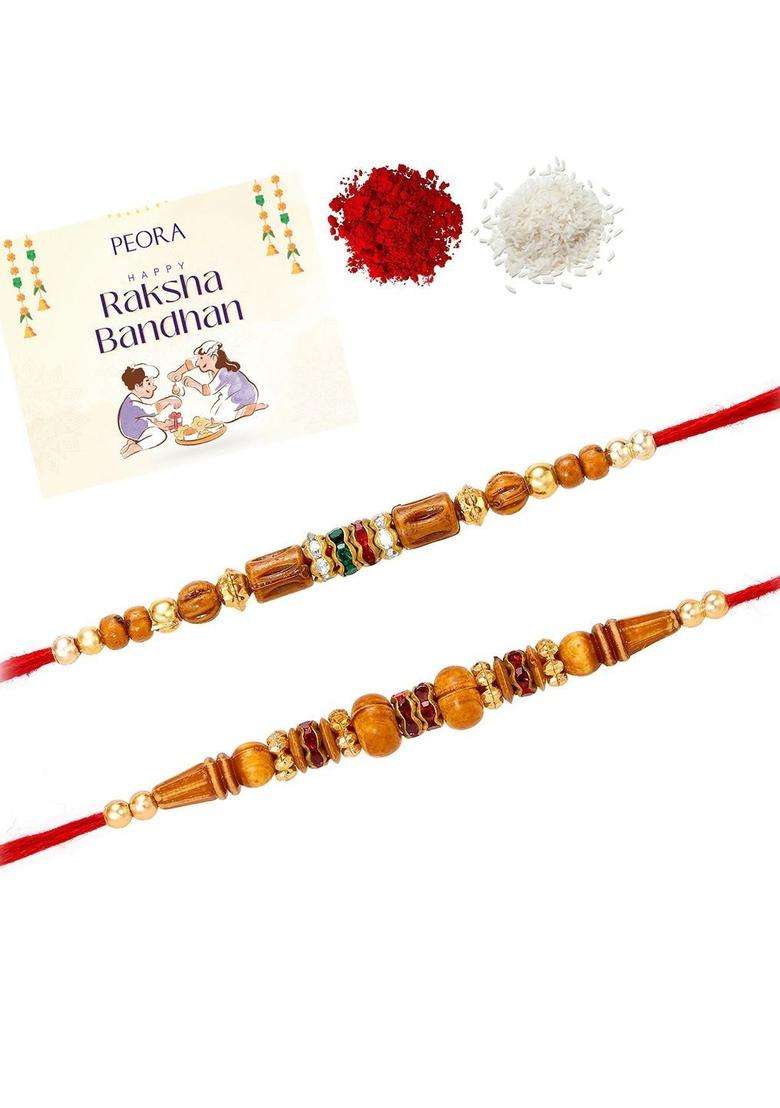 Red Thread Rakhi Set Of 2 - Indya