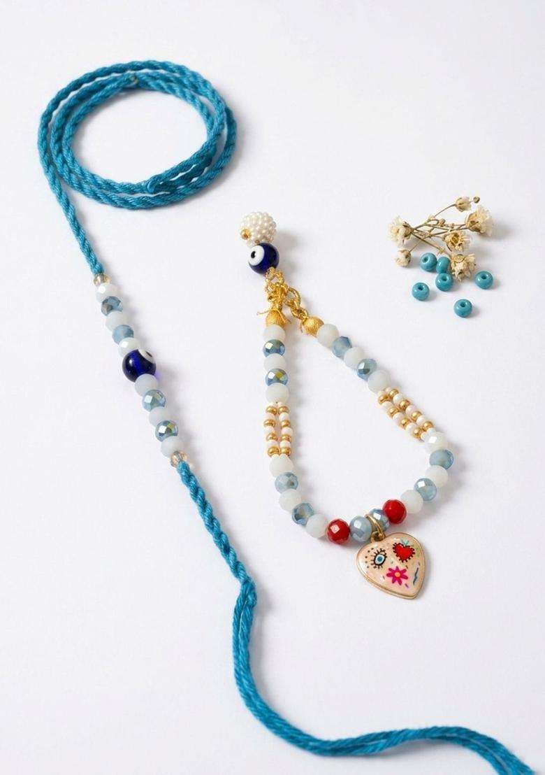 Multicolor Evil Eye Rakhi Set Of 2 - Indya