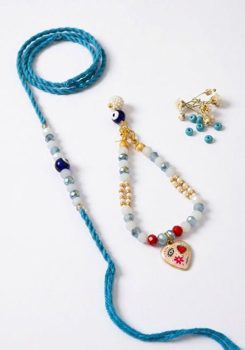 Multicolor Evil Eye Rakhi Set Of 2