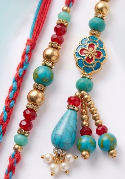 Multicolor Bhaiya Bhabhi Rakhi Set Of 2