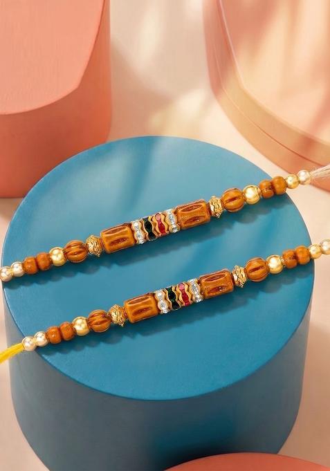 Brown Thread Rakhi Set Of 2
