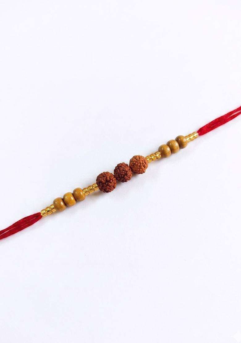 Multicolor Rudraksha Rakhi Set Of 1 - Indya