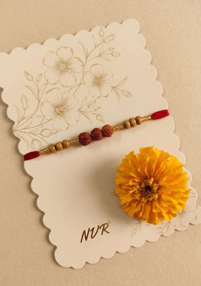 Multicolor Rudraksha Rakhi Set Of 1 - Indya