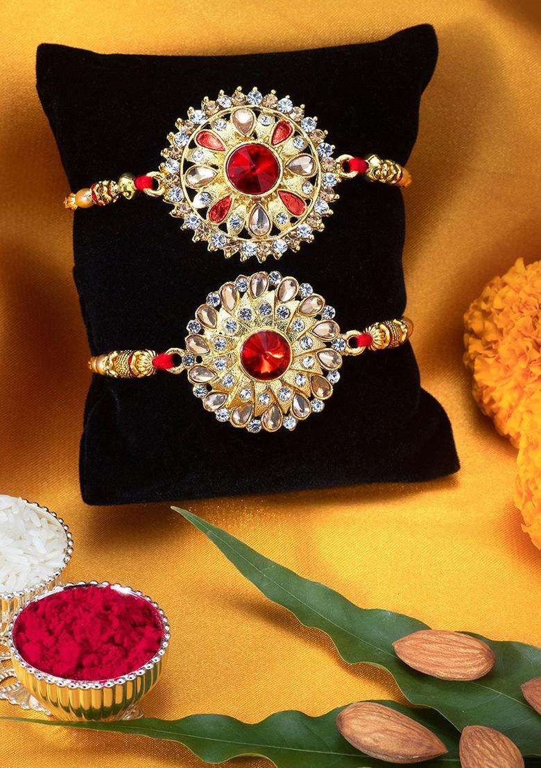 Red Thread Rakhi Set Of 2 - Indya