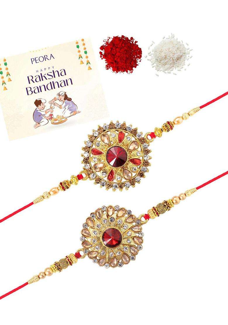 Red Thread Rakhi Set Of 2 - Indya