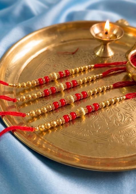 Golden Thread Rakhi Set Of 4
