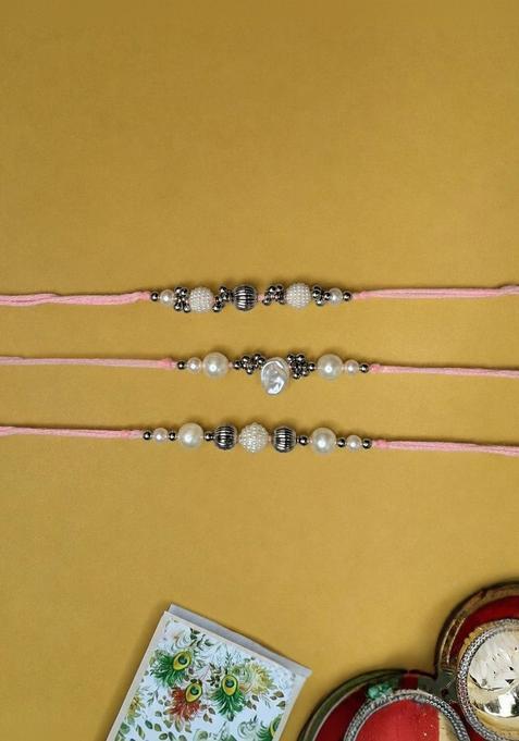 Silver Thread Rakhi Set Of 3