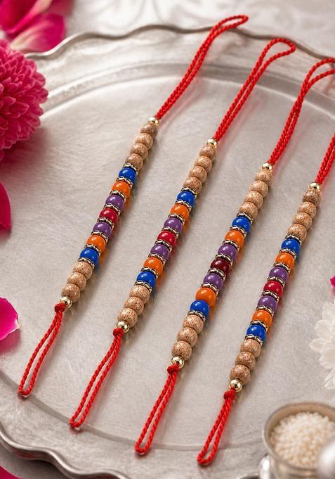 Multicolor Thread Rakhi Set Of 4